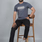 Men’s Grey Los Angeles Printed Textured T-Shirt
