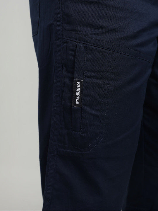 Men’s Blue Utility Capri Shorts – Relaxed Fit Casual Below Knee Shorts