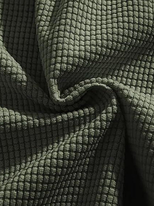 Men’s Green Waffle Texture Shorts – Relaxed Fit Casual Shorts