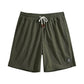 Men’s Green Waffle Texture Shorts – Relaxed Fit Casual Shorts