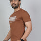 Men’s Brown Los Angeles Printed Textured T-Shirt