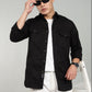 Men’s Black Utility Casual Shirt – Premium Full Sleeve Solid Shirt