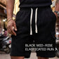 Men’s Black Ribbed Casual Shorts – Premium Textured Summer Shorts