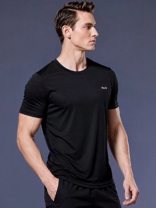 Men's Black Dry Fit Sports T-Shirt