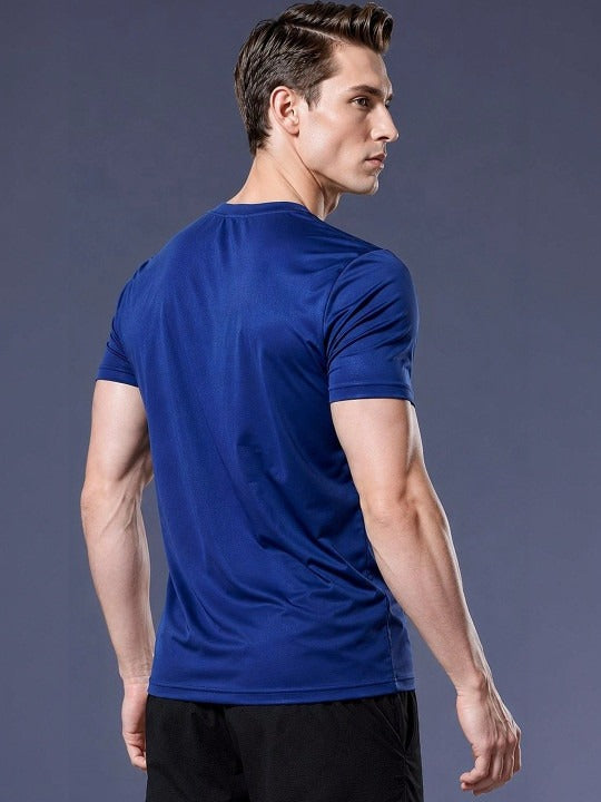 Men's Navy Blue Dry Fit Sports T-Shirt