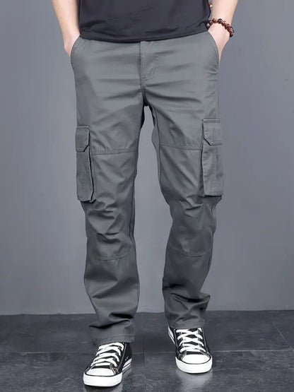 Fabripple Men’s Grey Utility Cargo Pants