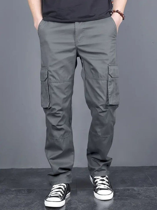 Fabripple Men’s Grey Utility Cargo Pants