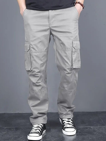 Fabripple Men’s Light Grey Utility Cargo Pants