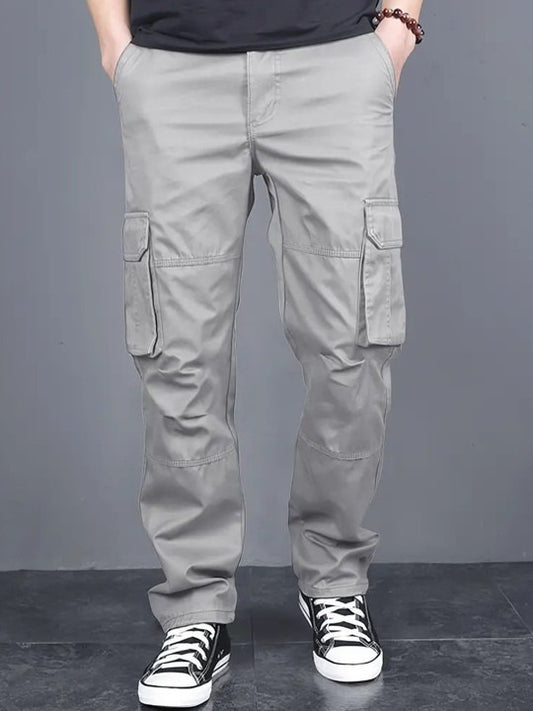 Fabripple Men’s Light Grey Utility Cargo Pants