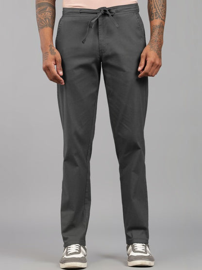 Men’s Charcoal Relaxed Fit Drawstring Trousers