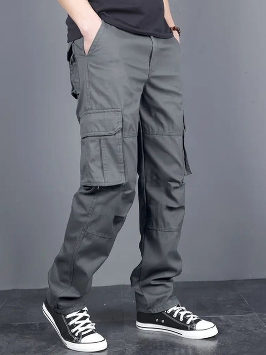 Fabripple Men’s Grey Utility Cargo Pants