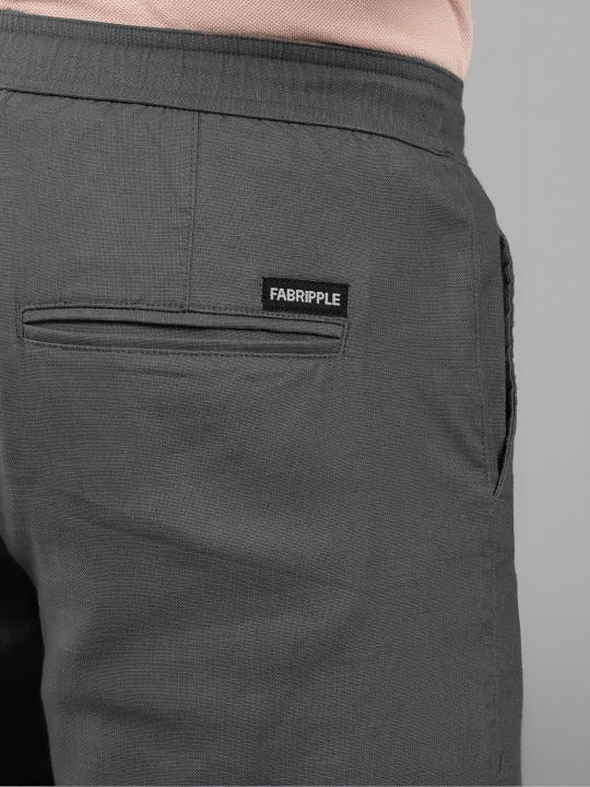 Men’s Charcoal Relaxed Fit Drawstring Trousers
