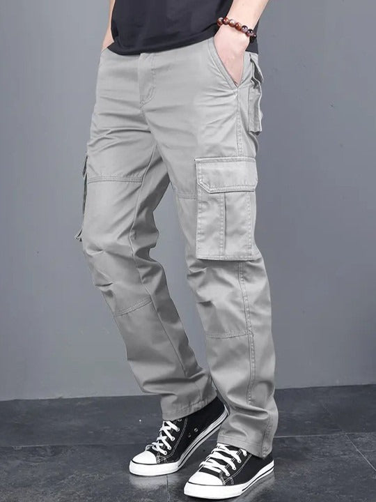 Fabripple Men’s Light Grey Utility Cargo Pants