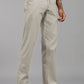 Men’s Cream Relaxed Fit Drawstring Trousers