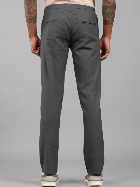 Men’s Charcoal Relaxed Fit Drawstring Trousers