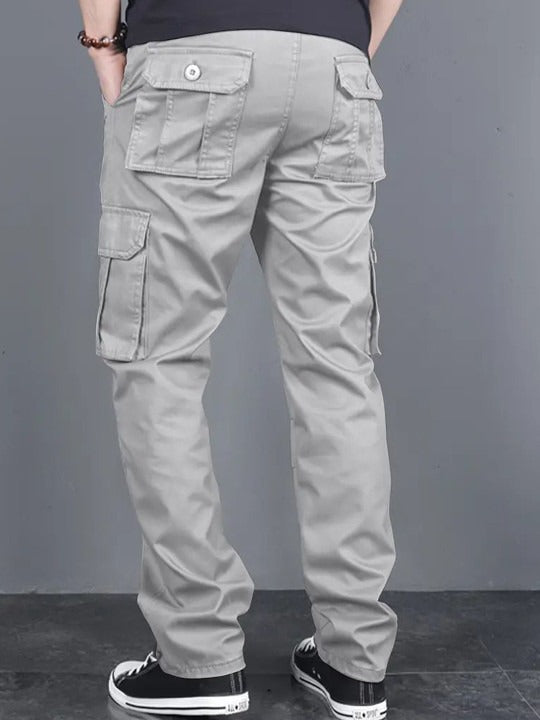 Fabripple Men’s Light Grey Utility Cargo Pants