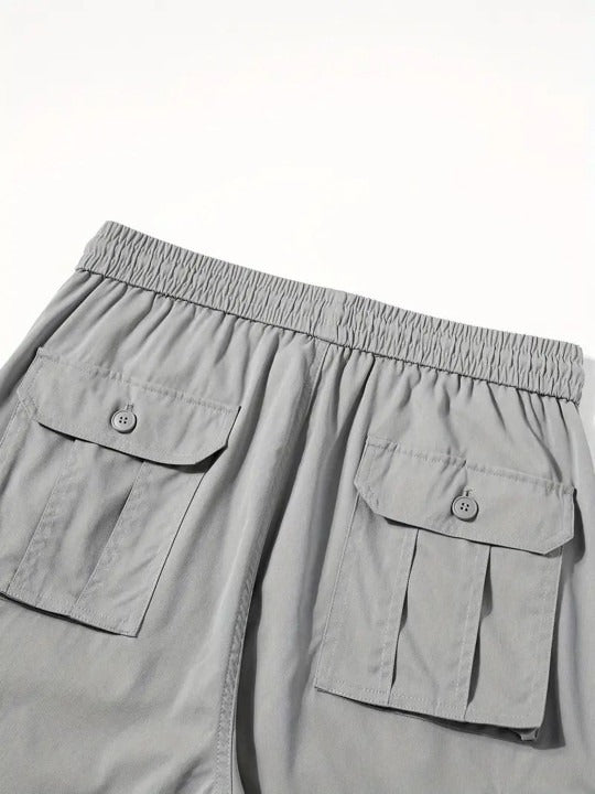 Fabripple Men’s Light Grey Utility Cargo Pants
