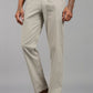 Men’s Cream Relaxed Fit Drawstring Trousers