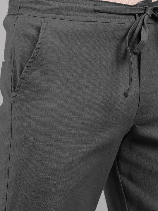 Men’s Charcoal Relaxed Fit Drawstring Trousers