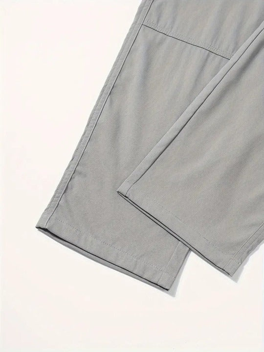 Fabripple Men’s Light Grey Utility Cargo Pants