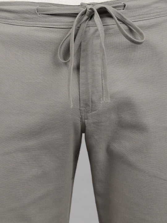 Men’s Grey Relaxed Fit Drawstring Trousers