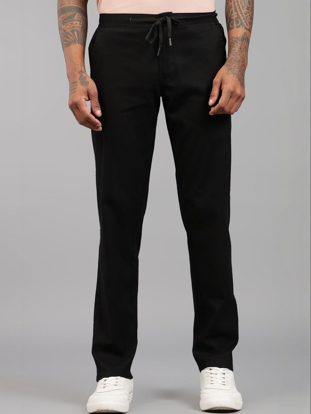 Men’s Brown Relaxed Fit Drawstring Trousers