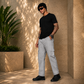 Men’s Light Grey Cargo Pants – Modern Relaxed Fit Utility Trousers