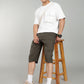 Men’s Green Utility Capri Shorts – Relaxed Fit Casual Below Knee Shorts