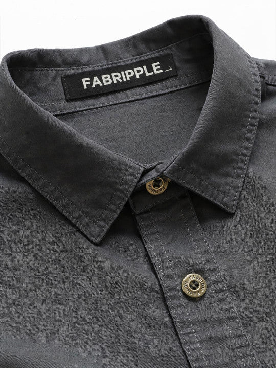Men’s Green Utility Casual Shirt – Premium Full Sleeve Relaxed Fit Shirt