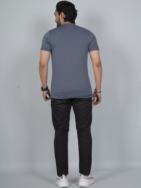 Men’s Grey Los Angeles Printed Textured T-Shirt