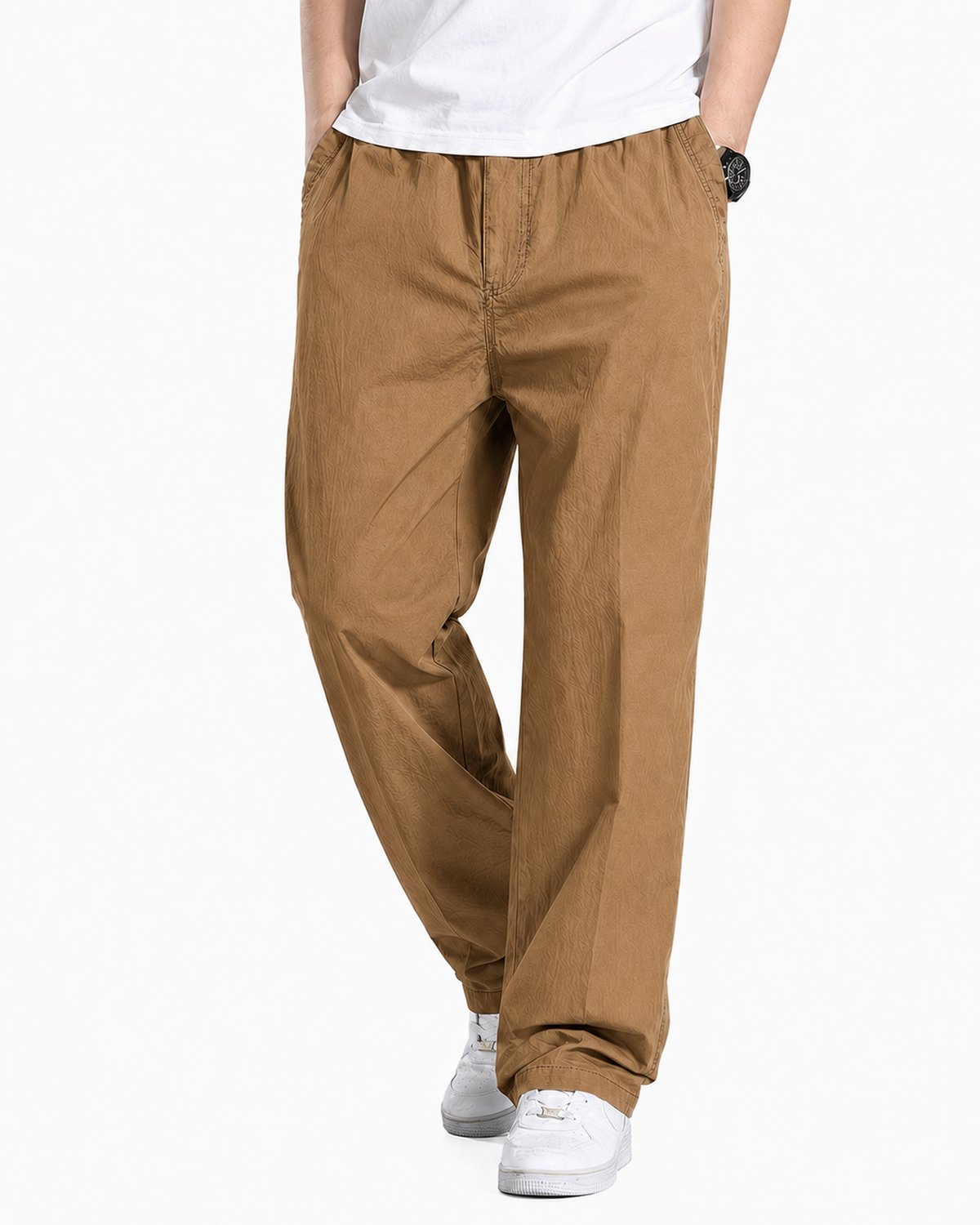 Fabripple Men's Khaki Casual Trousers