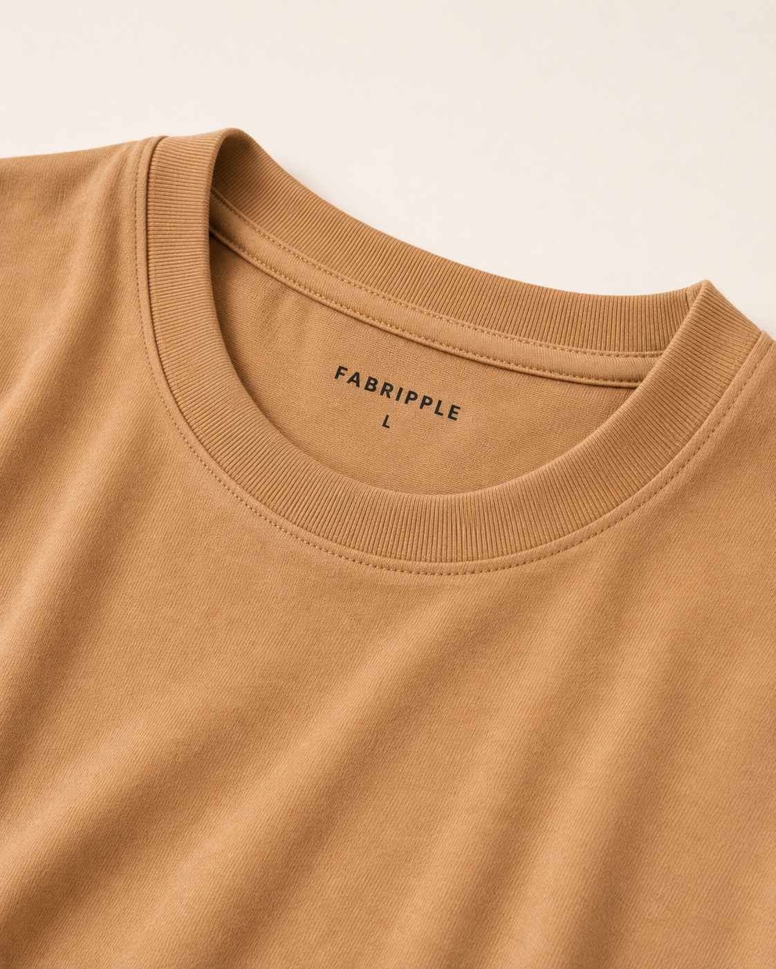 Men's Khaki Printed Oversized Full Sleeve T-Shirt