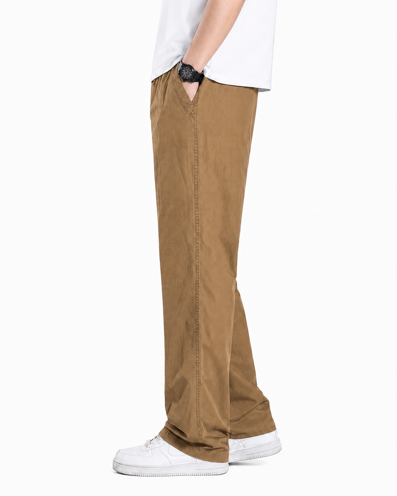 Fabripple Men's Khaki Casual Trousers