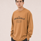 Men's Khaki Printed Oversized Full Sleeve T-Shirt