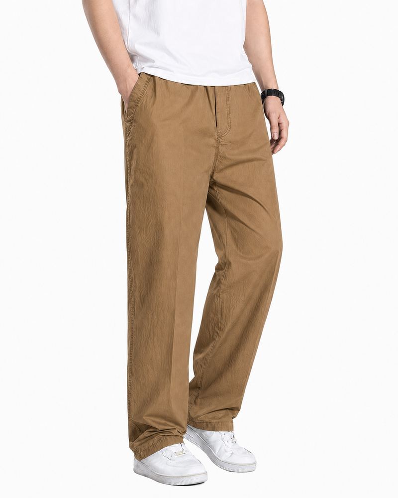 Fabripple Men's Khaki Casual Trousers