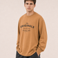 Men's Khaki Printed Oversized Full Sleeve T-Shirt