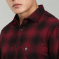 Men’s Maroon Black Checked Casual Shirt – Premium Full Sleeve Check Shirt