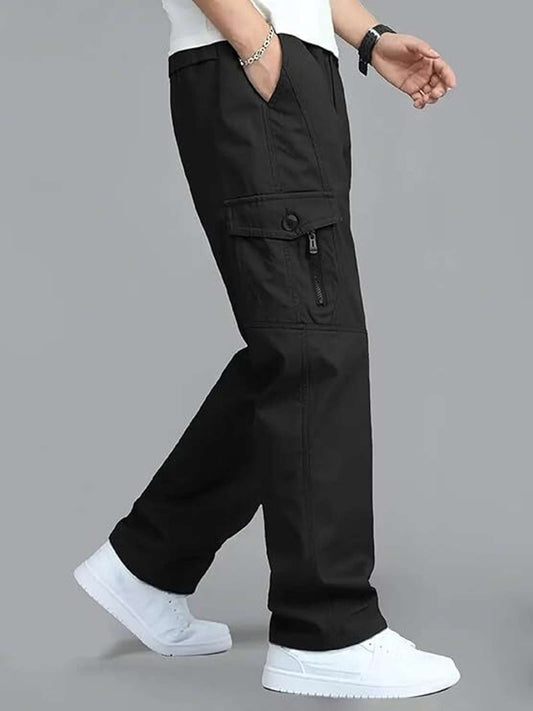 Fabripple Men’s Black Utility Cargo Pants
