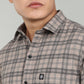 Men’s Beige Checked Casual Shirt – Premium Plaid Full Sleeve Shirt