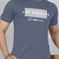 Men’s Grey Los Angeles Printed Textured T-Shirt