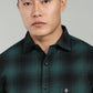 Men’s Green Black Checked Casual Shirt – Premium Plaid Full Sleeve Shirt