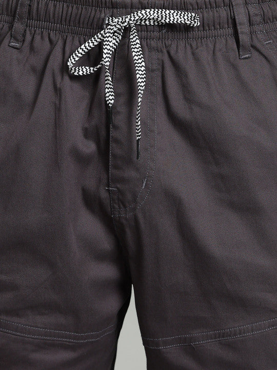 Men’s Grey Utility Capri Shorts – Relaxed Fit Casual Below Knee Shorts