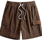 Men’s Brown Ribbed Casual Shorts – Premium Textured Summer Shorts