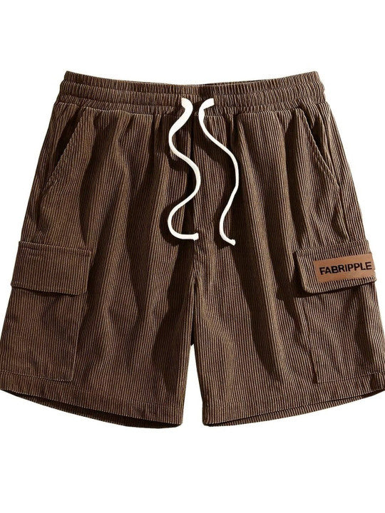 Men’s Brown Ribbed Casual Shorts – Premium Textured Summer Shorts