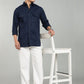 Navy Blue Utility Casual Shirt for Men | Premium Full Sleeve Shirt