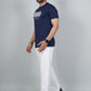 Men’s Navy Blue Los Angeles Printed Textured T-Shirt