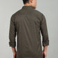 Men’s Green Utility Casual Shirt – Premium Full Sleeve Solid Shirt