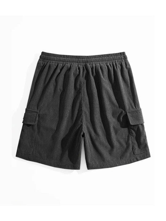 Men’s Grey Textured Relaxed Fit Shorts – Premium Casual Summer Shorts