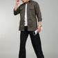 Men’s Green Utility Casual Shirt – Premium Full Sleeve Solid Shirt