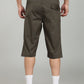 Men’s Green Utility Capri Shorts – Relaxed Fit Casual Below Knee Shorts
